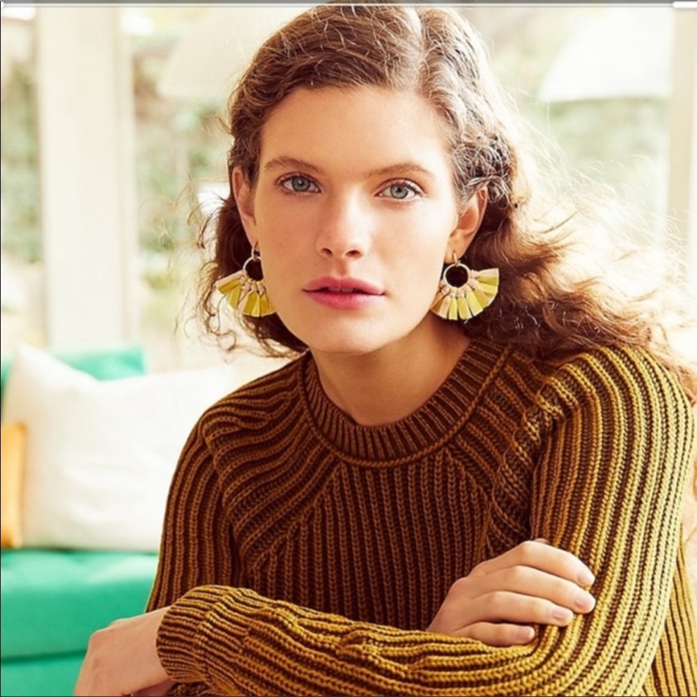 NWT J. Crew Fabric fan earrings